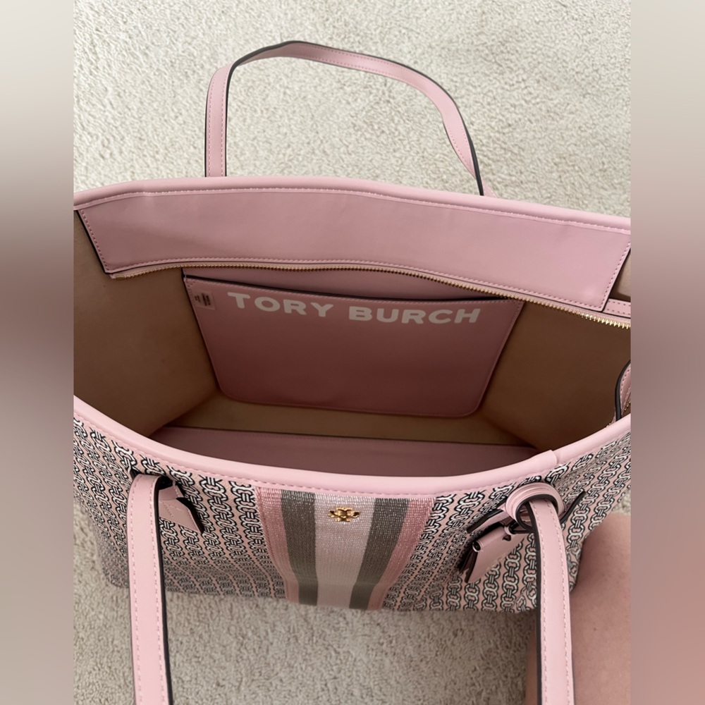 Tory Burch Gemini Coastal Pink Tote Bag - Picture 3 of 3
